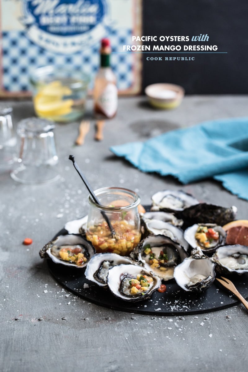 Pacific Oysters With Frozen Mango Dressing - Cook Republic