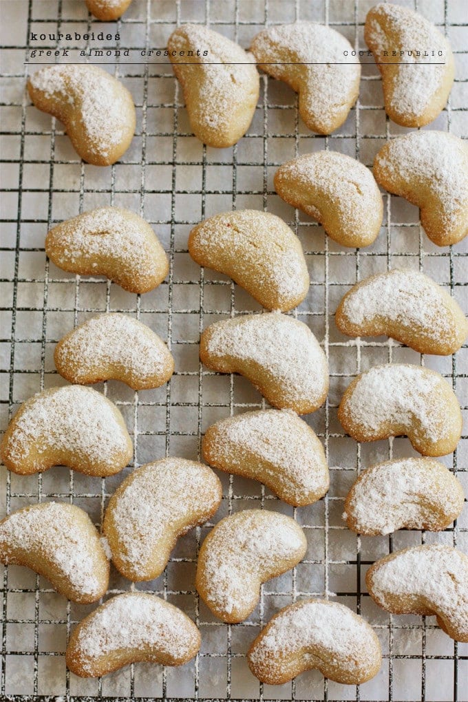 Kourabiedes Greek Almond Crescent Cookies Cook Republic