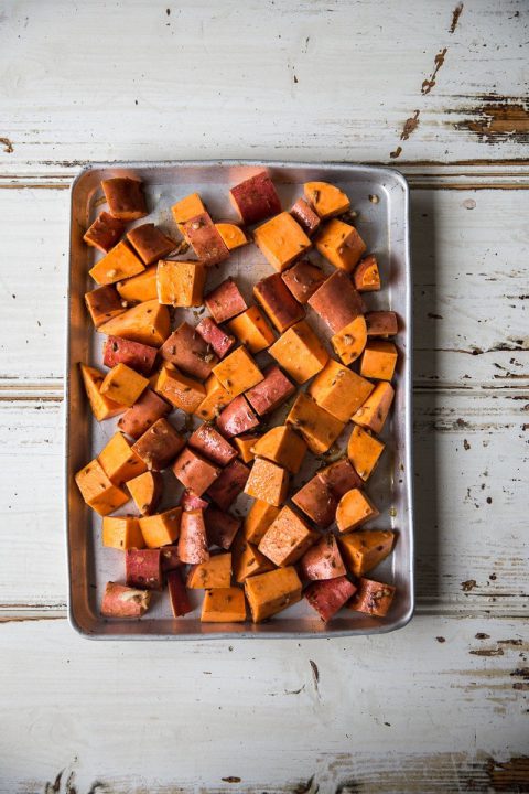 Roasted Sweet Potato Salad With Harissa Chickpeas Cook Republic