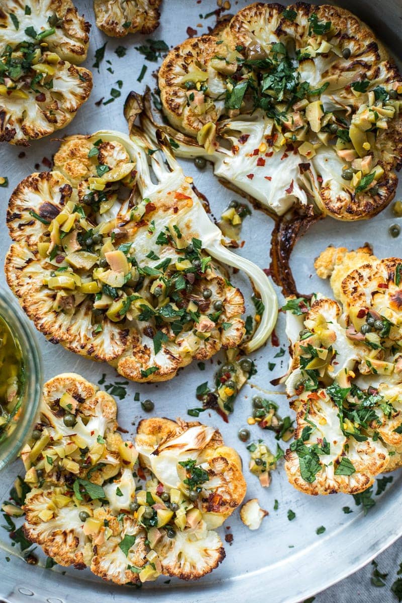 Cauliflower Steak With Olive And Caper Salsa - Cook Republic