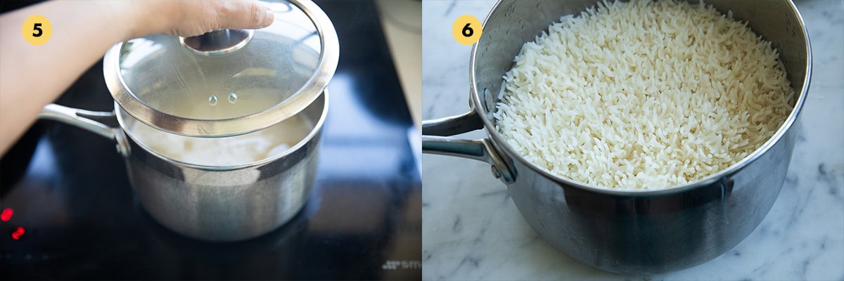 Reduce heat to low, cover and cook for 10-12 minutes until rice is done.